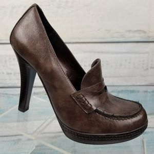 Studio Paolo Jalisa Womens Brown Slip On Pumps 9